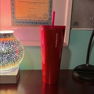 Starbucks Pink Tumbler with Straw